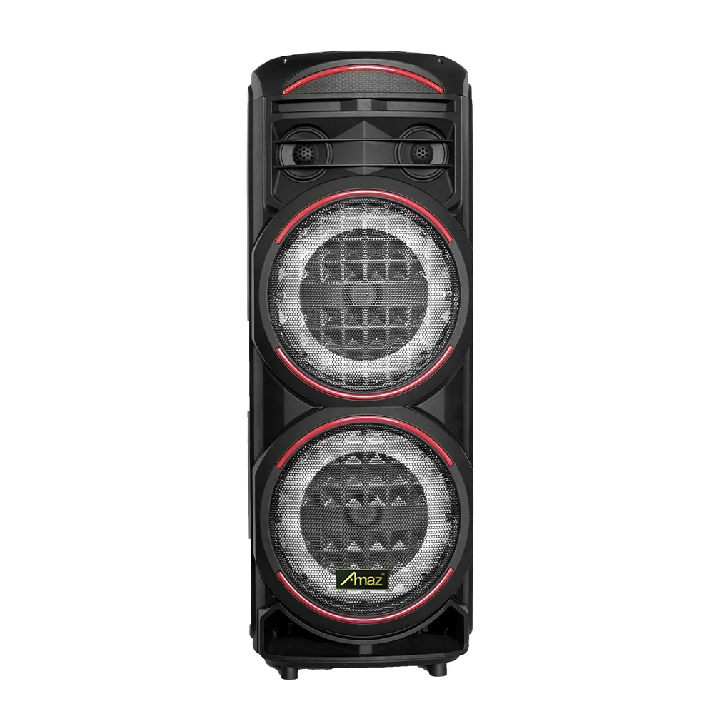 Double 8 inch tower speaker with mic usb port Karaoke party DJ speaker
