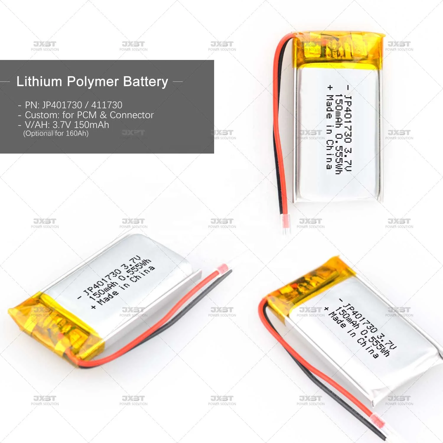 401730 / 411730 перезаряжаемая 160 мАч lipo батарея 3 7 v для умной бытовой техники