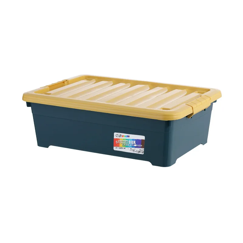 Transparent storage box under the bed with pulleys, flat storage box, clothing , plastic storage box under the bed