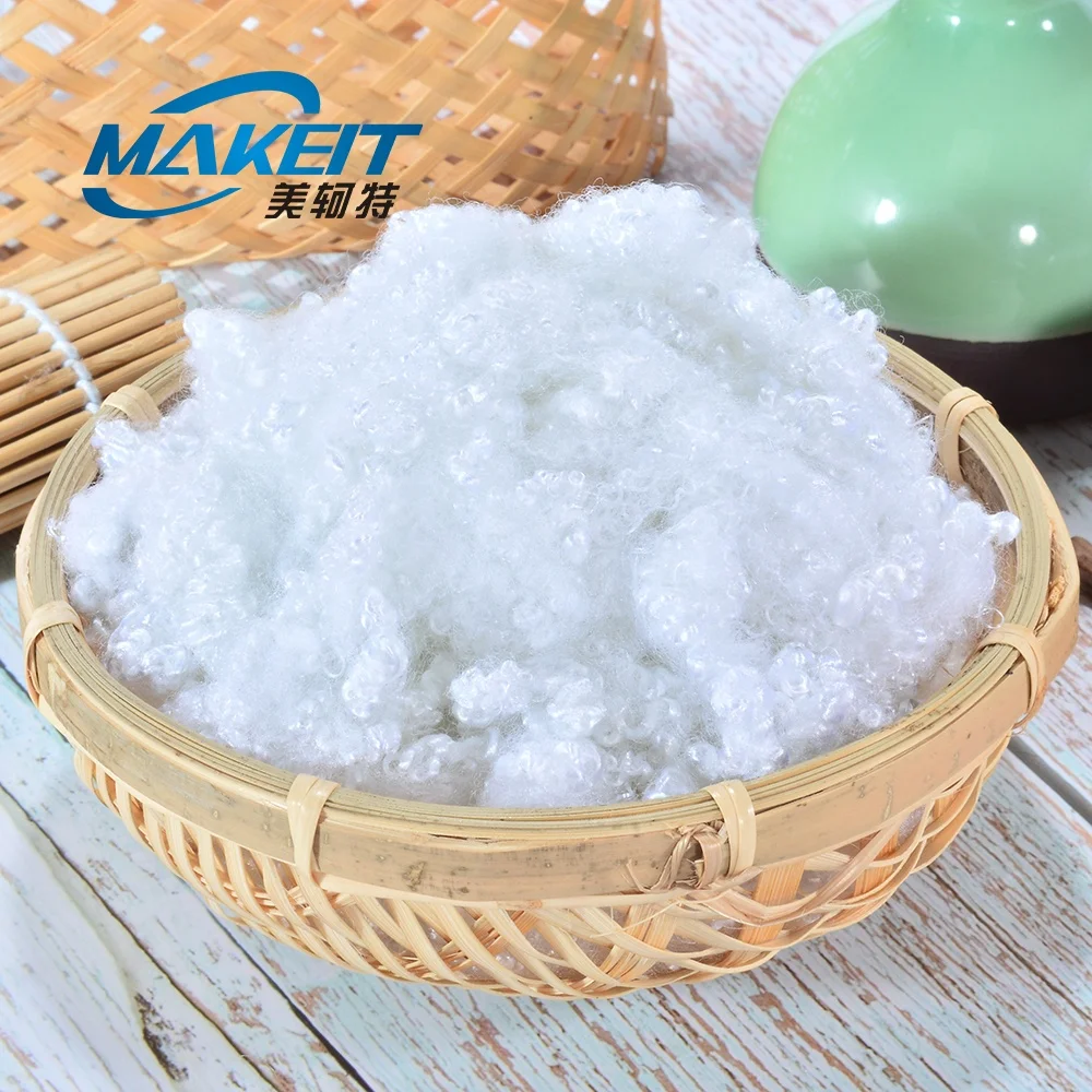 3Dx64MM Hollow conjugated polyester staple fibre Virgin  in India Ball Fibre