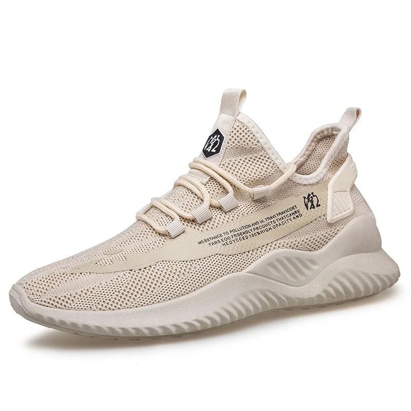 Stylish Popular Outdoor Men Fly Mesh Upper And Cushion Foam Sole Running Lightweight Shoes