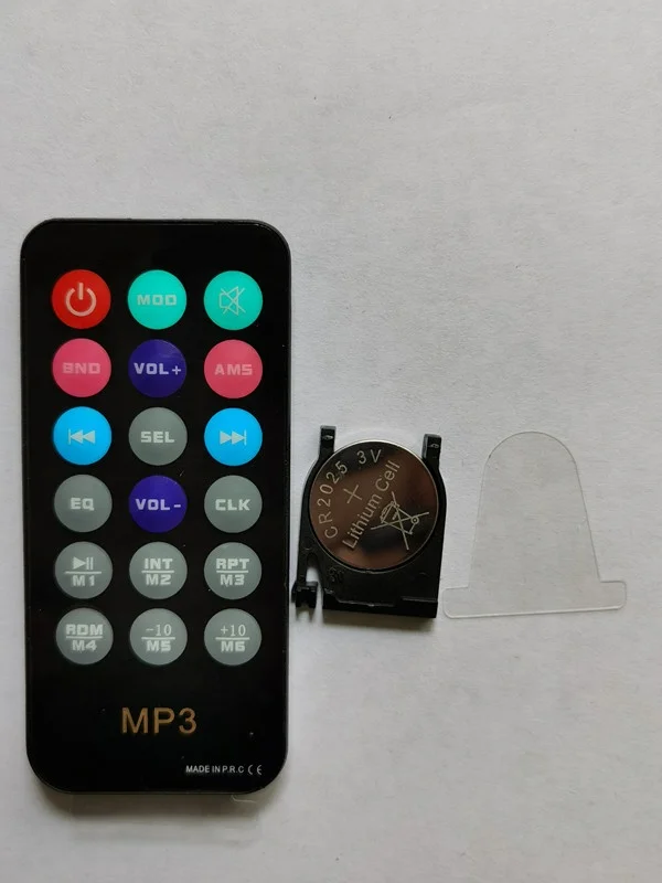 
Customized 21 Keys Mini MP3 USB IR Remote Control with CR2025 Battery 