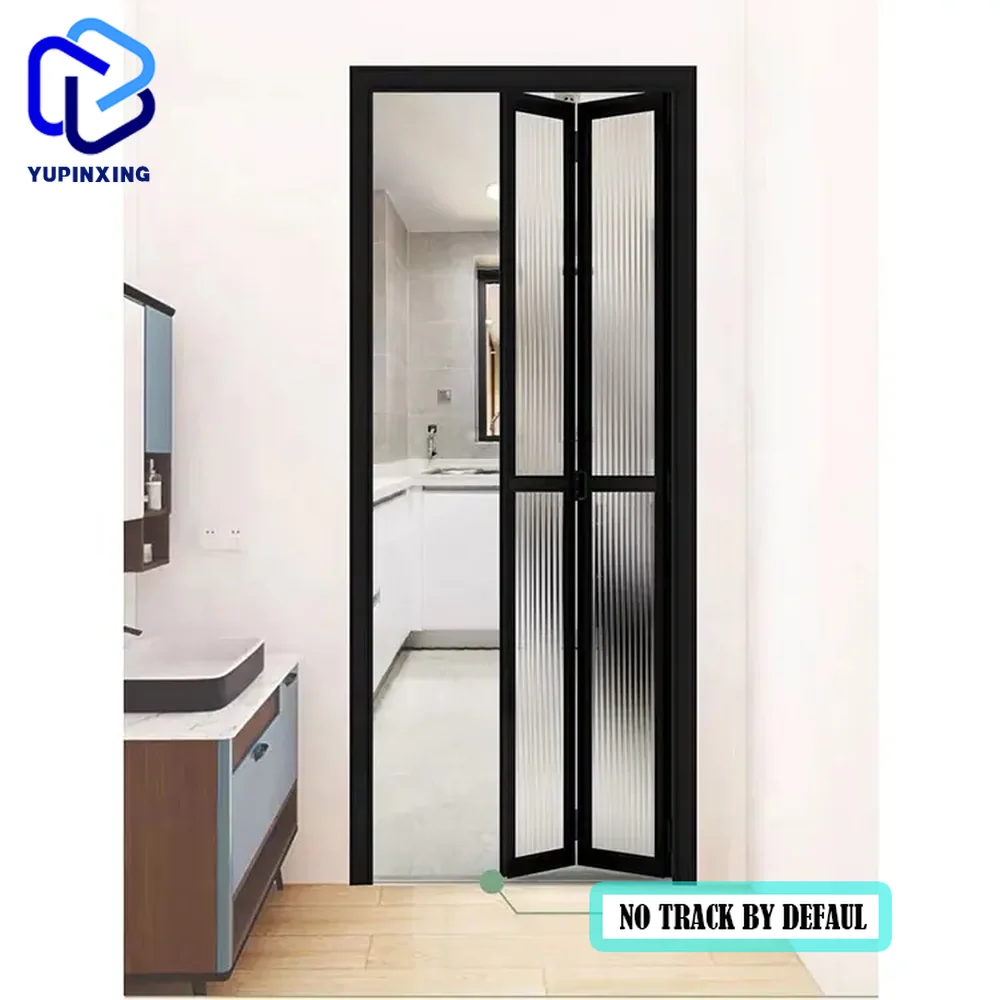 aluminum glass folding door for bathroom toilet  folding doors inside customized waterproof  folding doors for kitchen