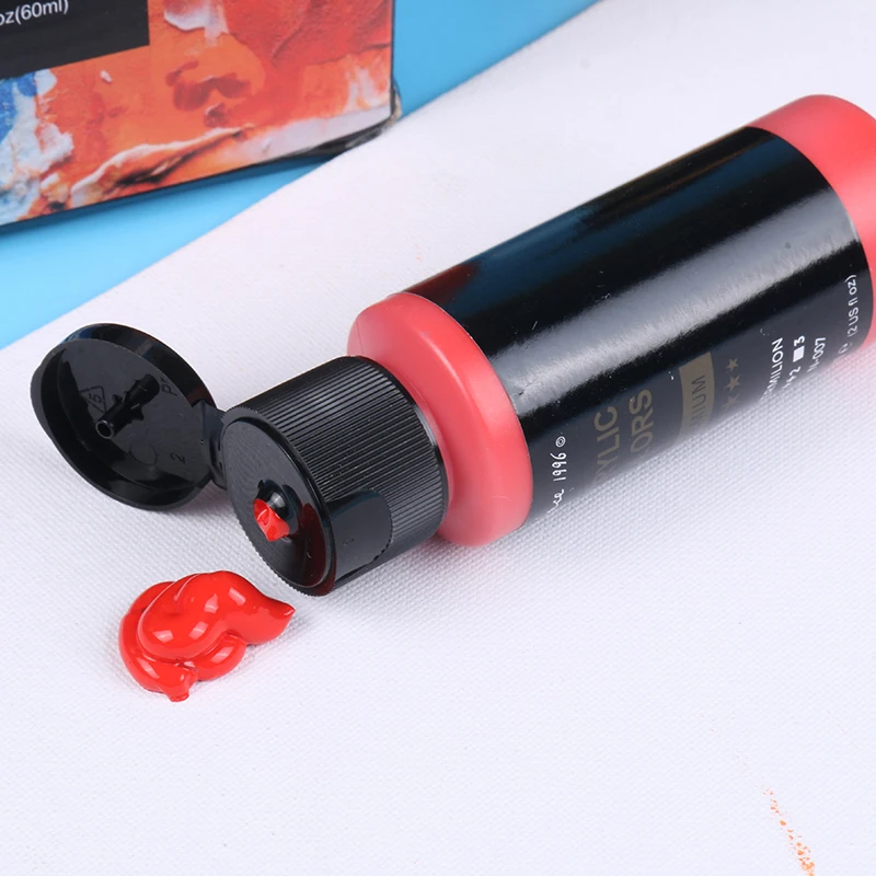 Safe High Color Rendering Professional Acrylics Painting Golden Metallic 24 Colors Acrylic Paints Set 60ml