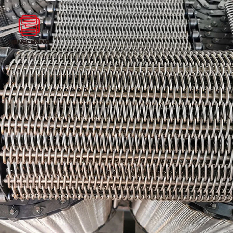 Assembly line motor-driven stainless steel 1 meter wide Spiral metal conveyor belt