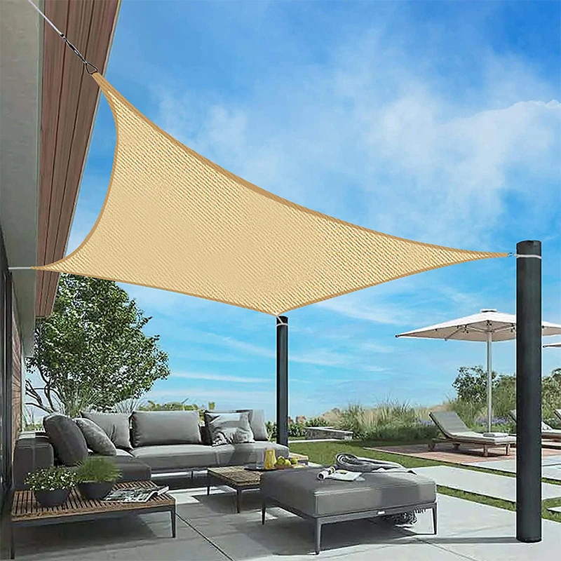 Manufacture Sun Shade Sail Polyester Anti Uv For Hotel Beach Swimming Sun Shading Sail Waterproof