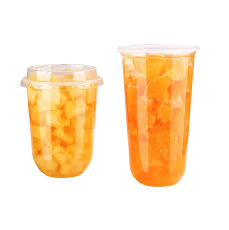 custom  PLA disposable biodegradable Cold Drink cups with lid