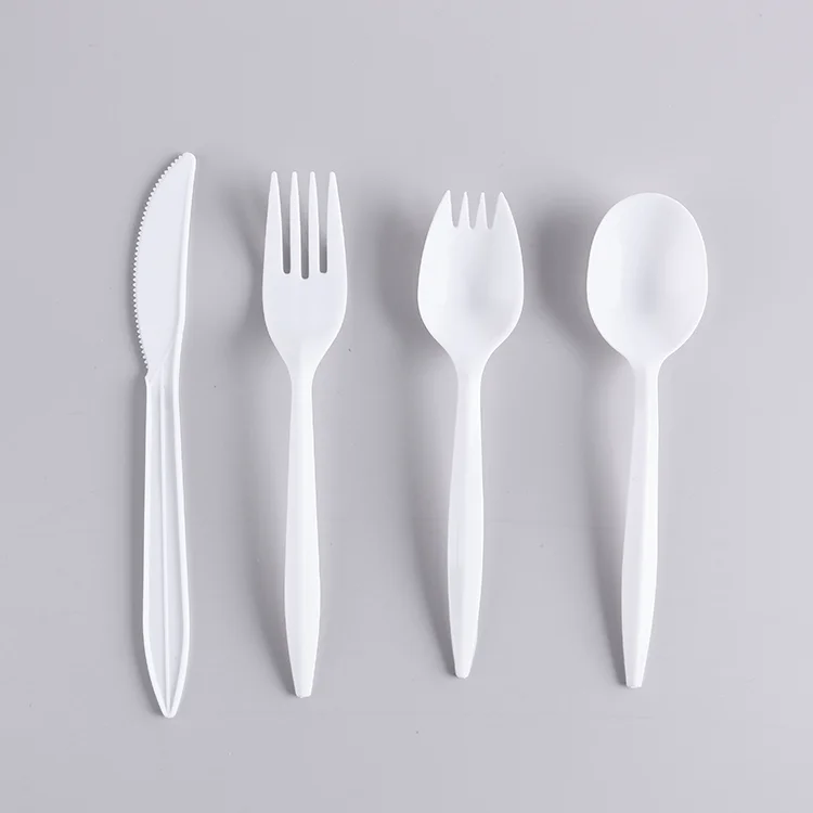 2.5g Wrapped Plastic Cutlery Set - Knife Spoon Fork Set, Bulk Plastic Utensil Cutlery Set Disposable To Go Silverware