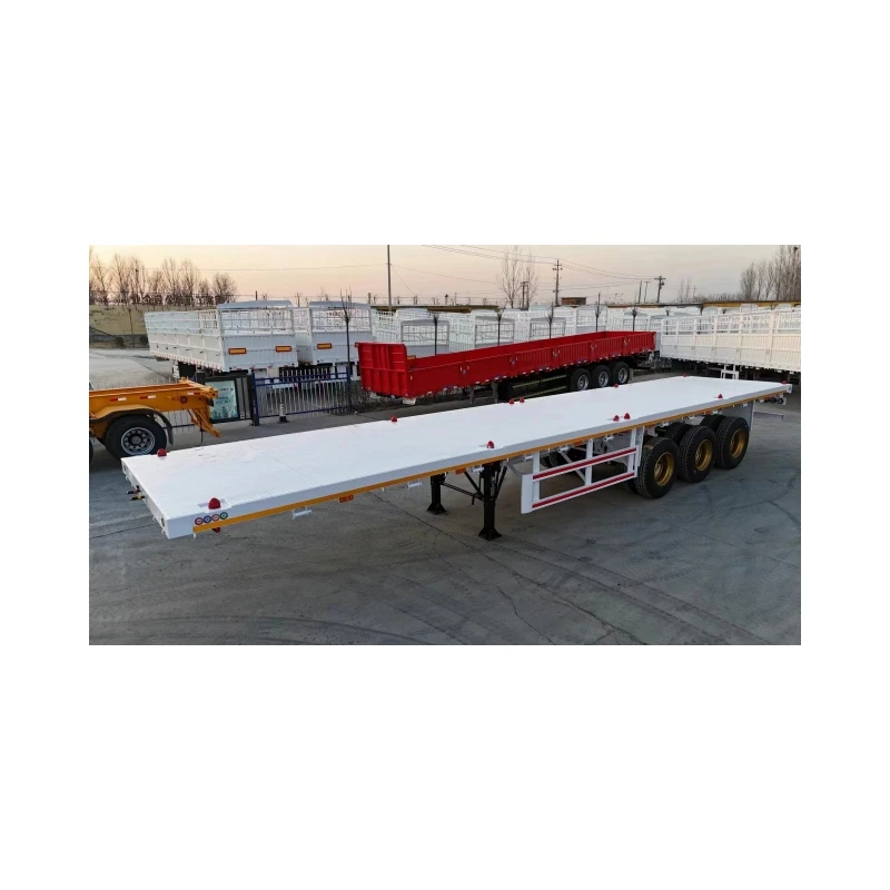 China Manufacturer 40/45/53 ft container flatbed trailer 2/3 axles flatbed semi trailer Tanzania used flatbed trailer for sal