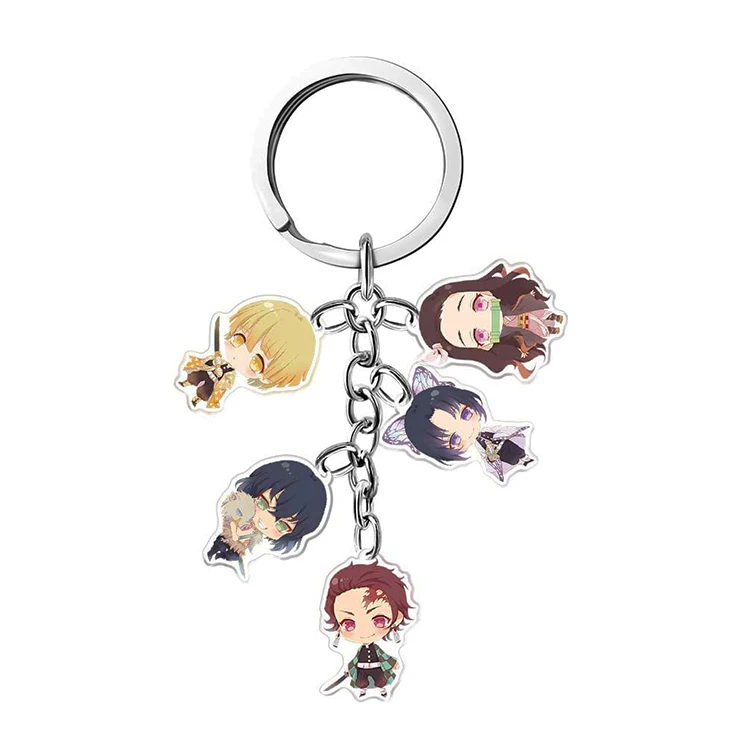 Custom Two-Sided Printed Japan Anime Acrylic Keychain UV Digital Photo Printed on Plastic Zinc Alloy Metal Manufactured Japan