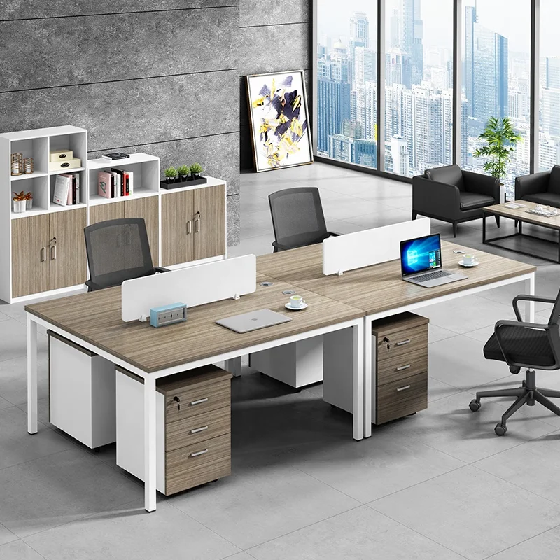 Zitai  Modern table furniture open orange modular 2 seat 4 people cubicles partitions office workstation