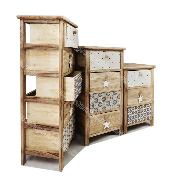 Drawer Storage Cabinet Paulownia Wood Cabinet For Living Room Or Corner Place With Drawer Wood Grain