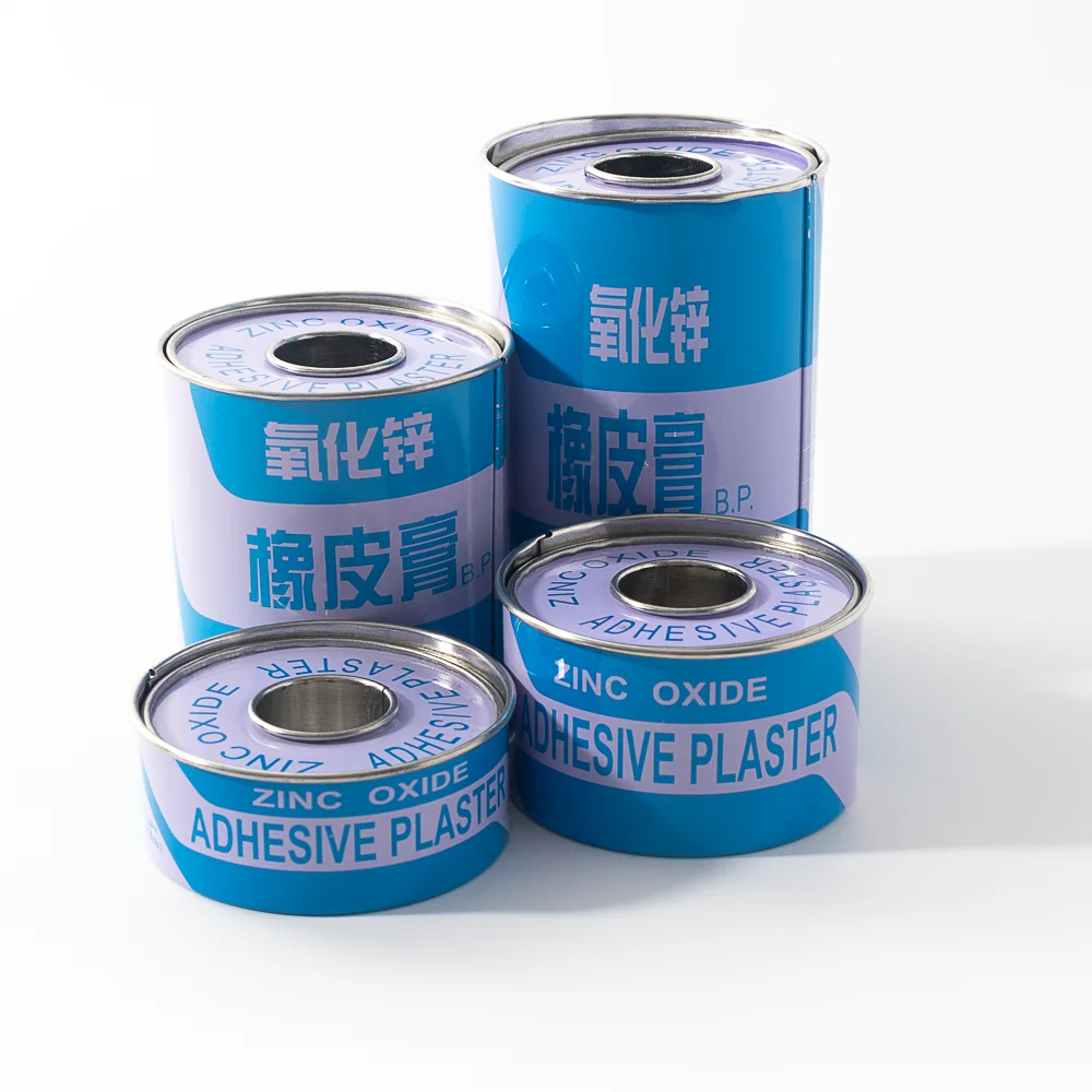 Custom Size 1.25x5cm Medical Tape Surgical Zinc Oxide Adhesive Plaster Zinc Oxide Adhesive Tape With Tinplate For Protection