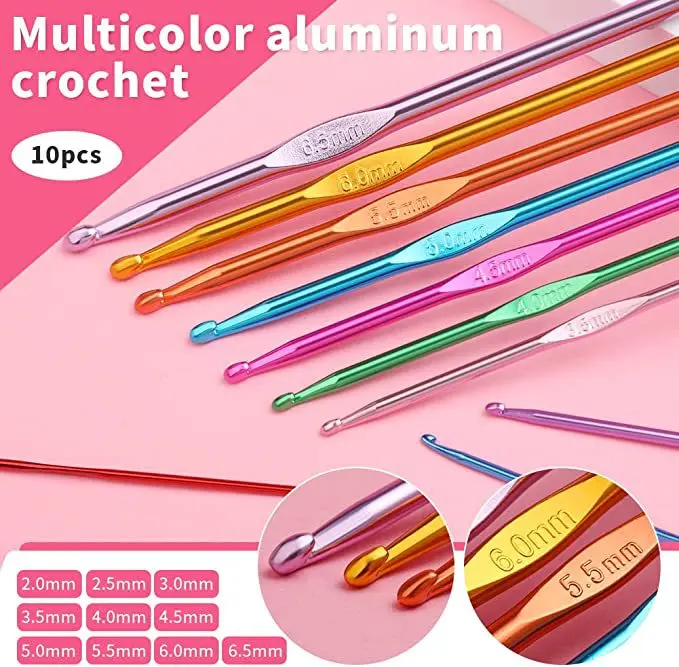 127 Piece Crochet Kit with Crochet Hooks Yarn Set -Beginner Crochet Complete Tools DIY Hand Knitting Sewing Kit