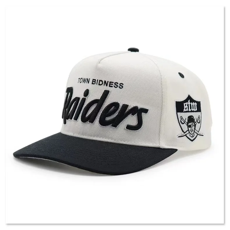 Two Tone Frame 5-Panel Baseball Caps with Embroidered Dot Pattern Sports Gorras Hats with Patch Baseball Cap Embroider