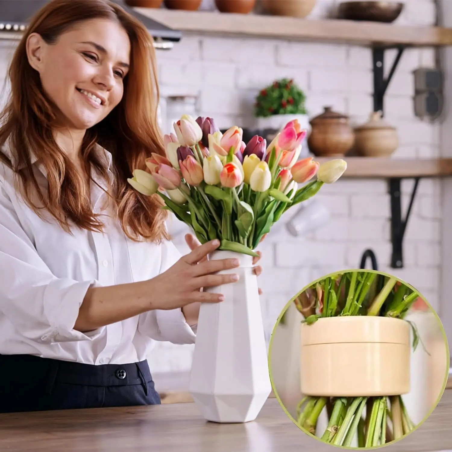 Спиральный держатель для стеблей Ikebana пластиковая прозрачная Цветочная композиция большой размер цветочный арт аксессуар букет ваза тистер аранжировщик