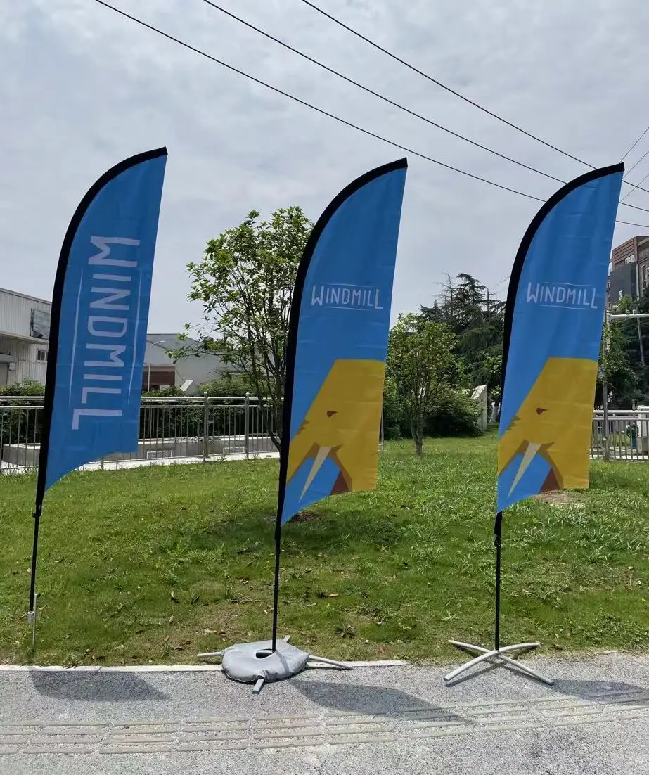 Advertising outdoor flying banner teardrop tear drop flags beach feather flag custom promotional flags banners