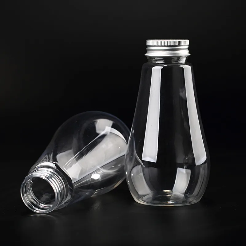 Creative Transparent Food Grade Juice Plastic Bottle Disposable Beverage Plastic Packaging Bottles with Cover YGJ-139