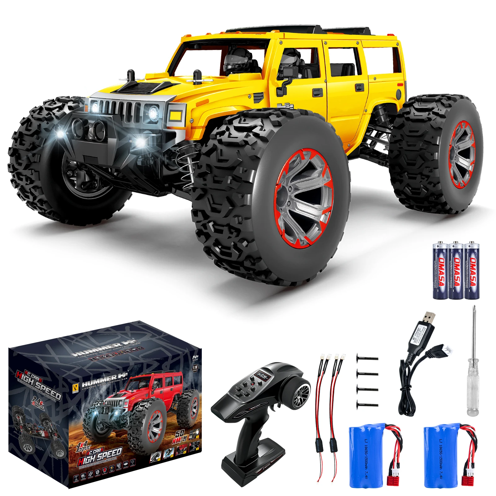 2 4 г rc hummer h2 1:10 автомобиль хобби класса Внедорожник 4wd voiture telecommande enfant jouet перезаряжаемый 50 км RC550 щеткой