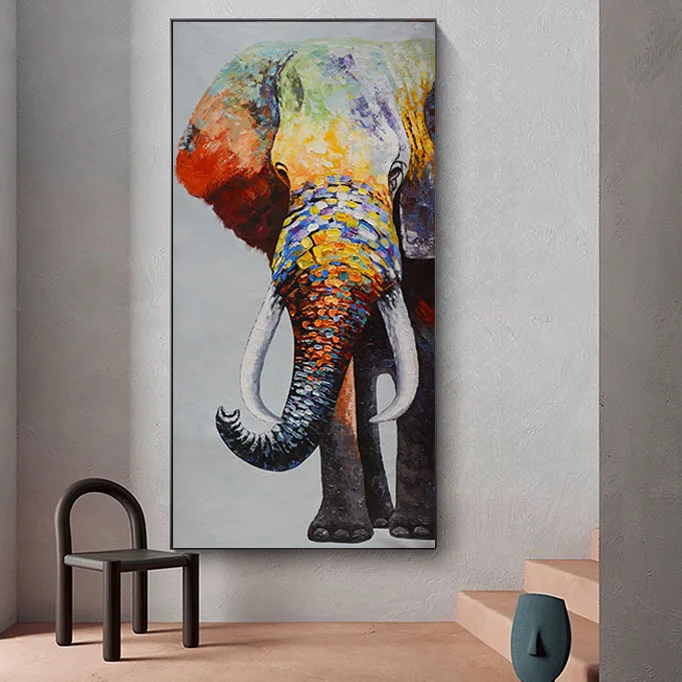 Wholesale 5d Diy Wall Art Canvas Painting Elephant Modern Abstract Animal Crystal Painting