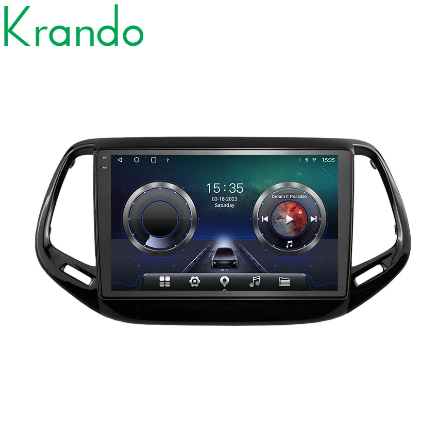 Krando 22 inch Digital Cluster LCD Dashboard Panel dual screen For Jeep Wrangler JL 2018-2022 android car radio multimedia