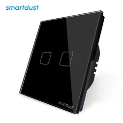 Smartdust Smart Home EU UK 220V Universal Version 1/2/3 Gang WiFi Wireless Remote Control Glass Smart Touch Wall Switch
