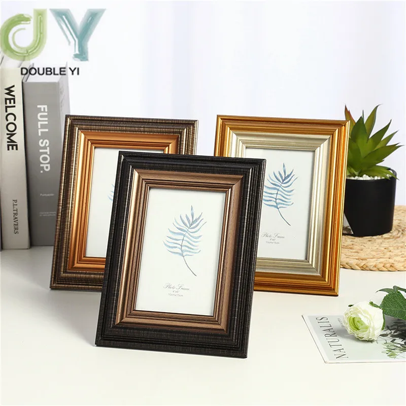 Hot-selling Plastic Photo Frame Set-up Table Noble Retro Photo Wall Picture Frame