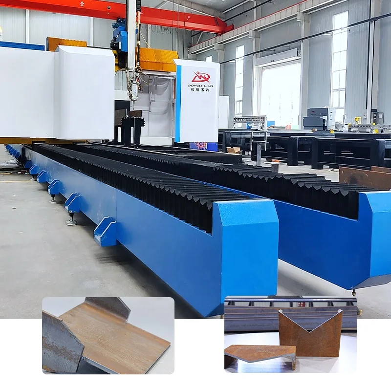 3d Five Axis Angle Bevel Cut Cnc Tube Fiber Laser Cutter 12kw 15kw 20kw 30kw High Power Channel Steel Beam Laser Cutting Machine