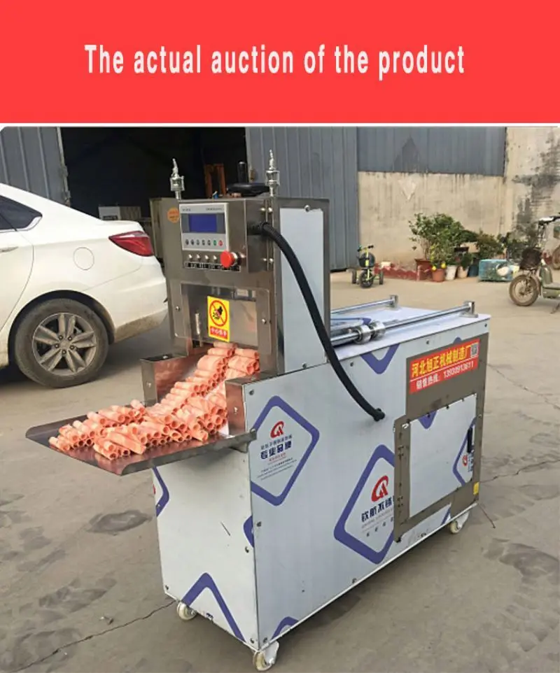 Commercial automatic full SS304  Industrial meat slicer slicing machine frozen beef meat cutting machine for mutton roll cutting