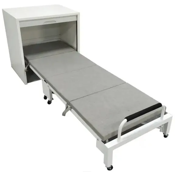 Single Steel Portable Rollaway Metal bed Folding Staff lunch break Bed with Mattress for home and office