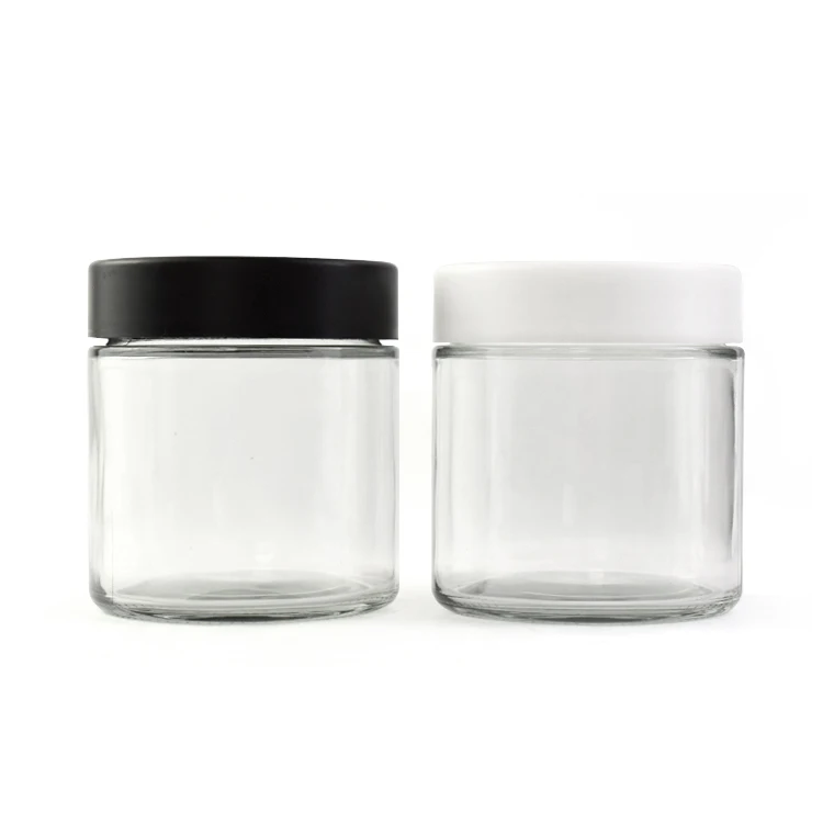 Embossed Logo Pattern 1Oz 2 Oz 4 Oz 6 Oz 8 Oz 10 Oz 12 Oz Custom Child Resistance Eco-friendly Packaging Container Glass Jar