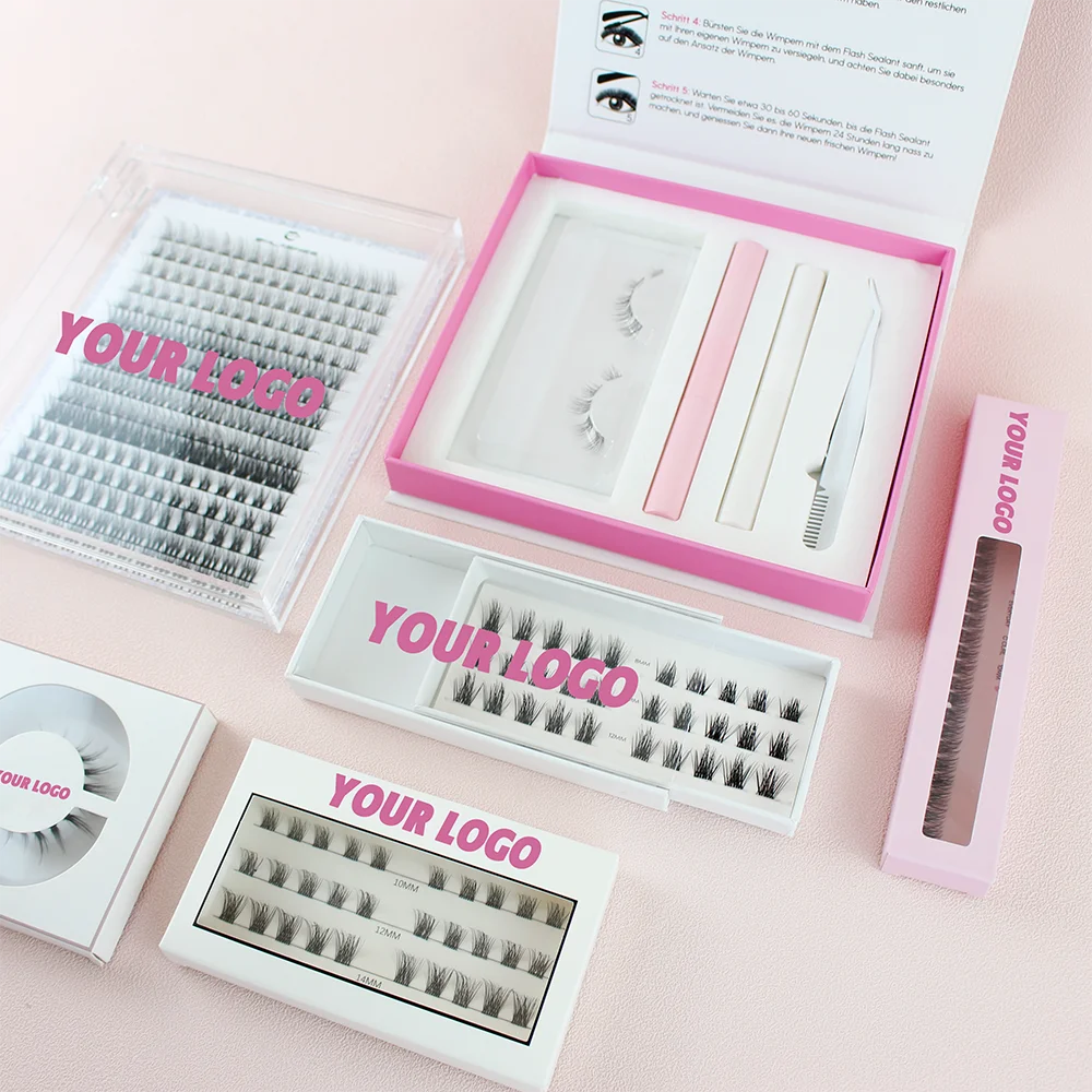 Wholesale private label Individual Eyelash Clusters pre cut girl Segmented lashes new diy eyelash extension kits Good quality