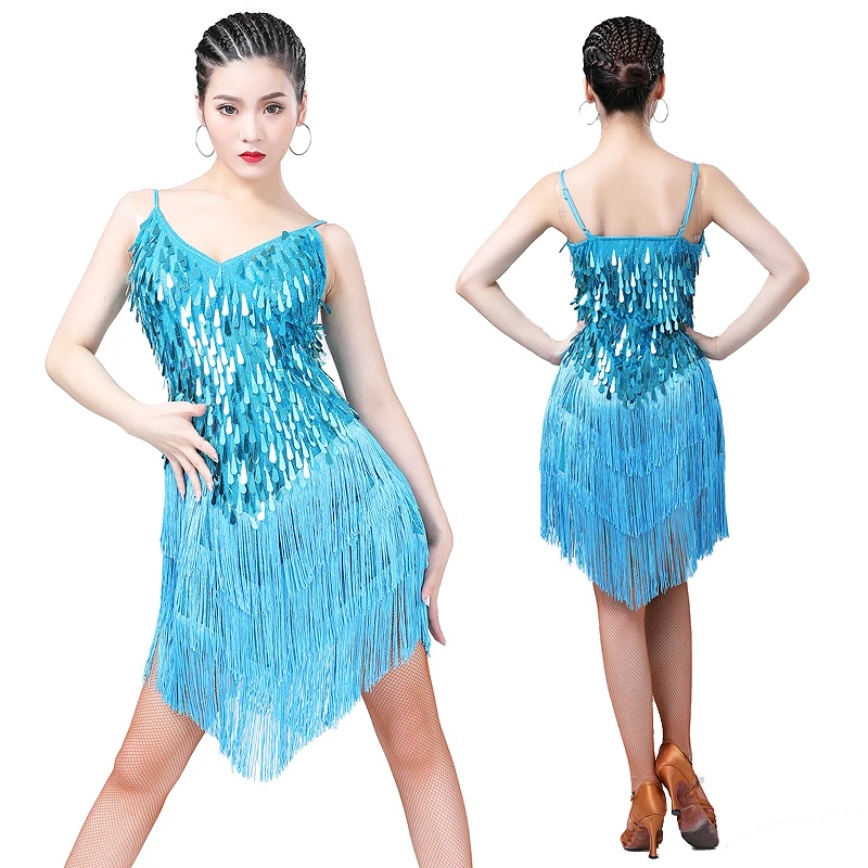 V-образный вырез Женская 1920s платье-Чарльстон красивое модное платье Чарльстон в стиле Гэтсби кисточкой Блестки платье на Хэллоуин; Костюмы для сцены;