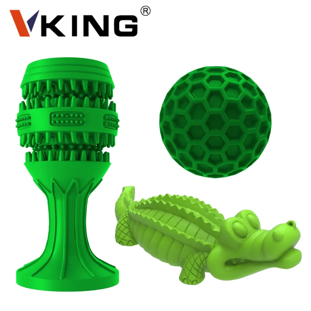 Vking Manufacturers Durable Soft Natural Rubber Squeaky Dumbbell Bubble Bone Pet Chew Dog Toy