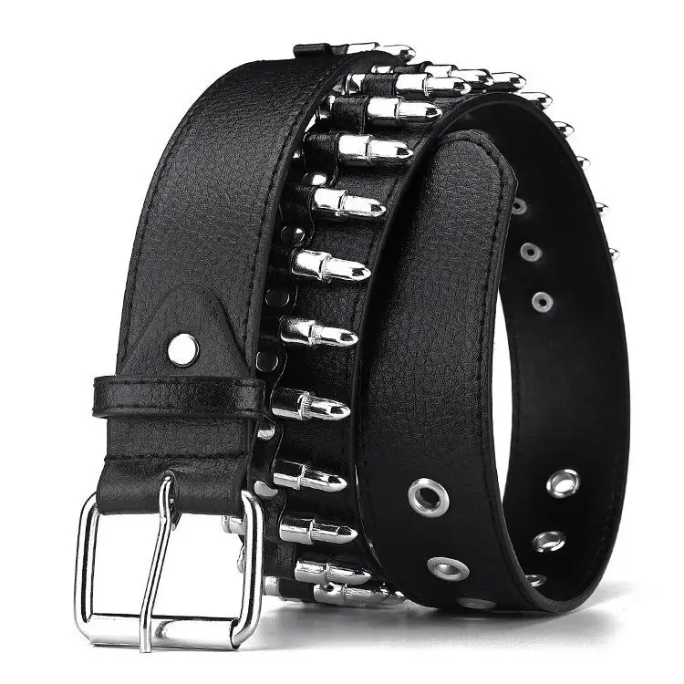 Rivet Male Punk Bullet Head Belt Europe And The United States Fashion Bullet Belt New Female Personality Belt
