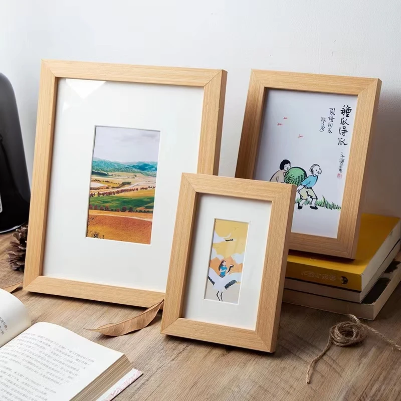 Picture Frame Square Decorative Wholesale Smoothly Sanded and Coated High Quality OEM Wood Frames For Pictures Laser Printing