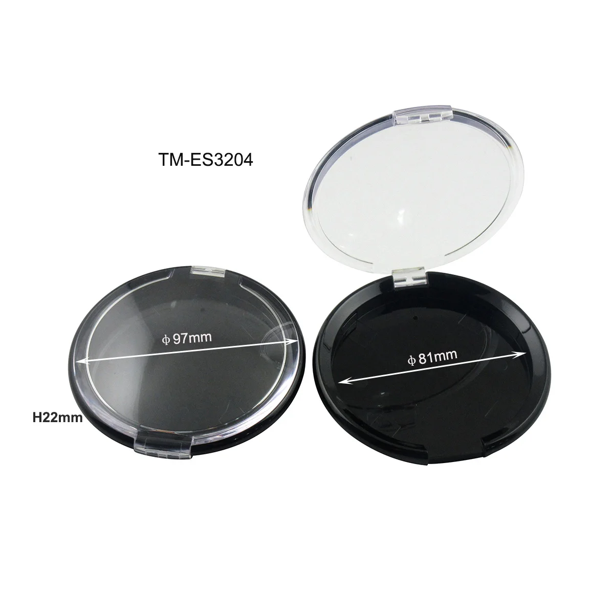 TM-ES3202  big size compact powder cosmetic case compress powder container pressed powder compact case (pan dia 100mm)