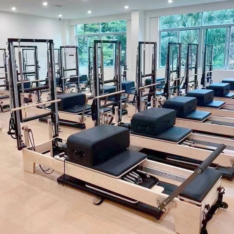 Pilates studio Equipment Folding Pilates Reformer With half trapeze reformer pilates