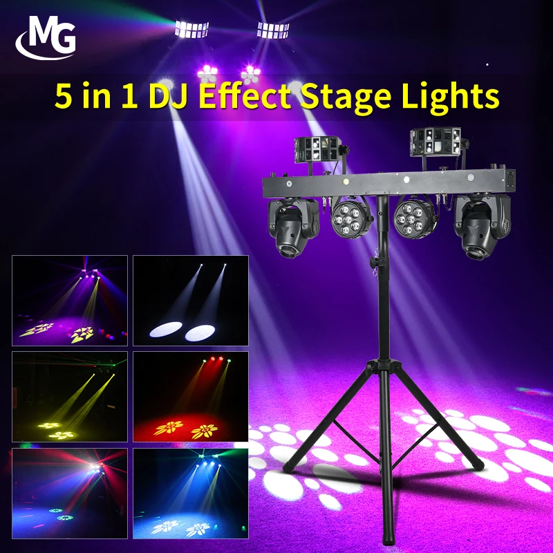 Professional Dj Light New Bar Lighting 4pcs 12x1w RGBWA 5in1 LED Moving Head Par Effect Light With Stand for Disco Party Stage