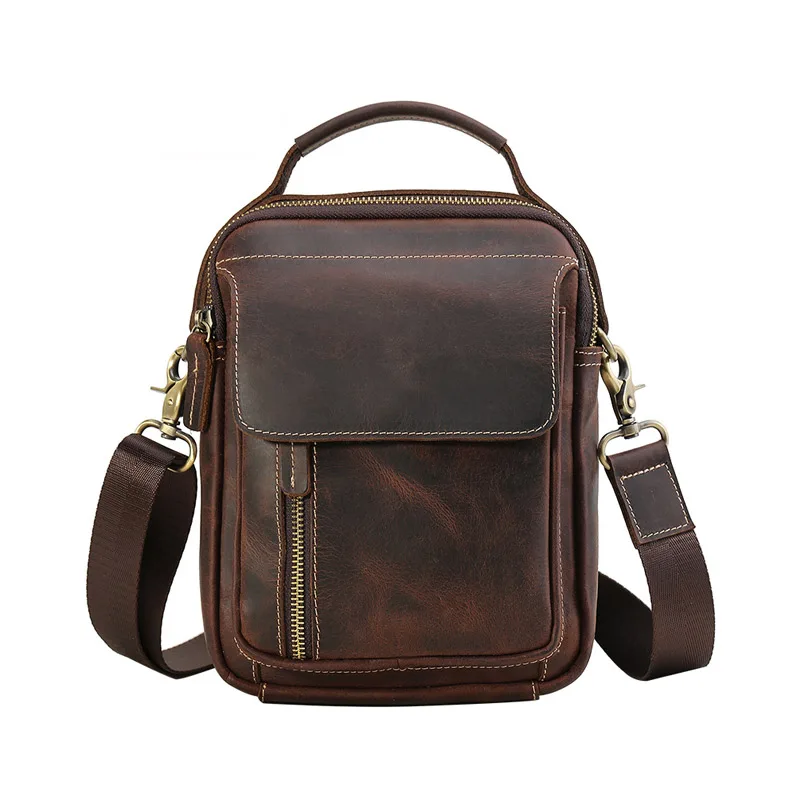Tiding Retro Leather Men Customized Fashion New Shoulder Messenger Crossbody Bag