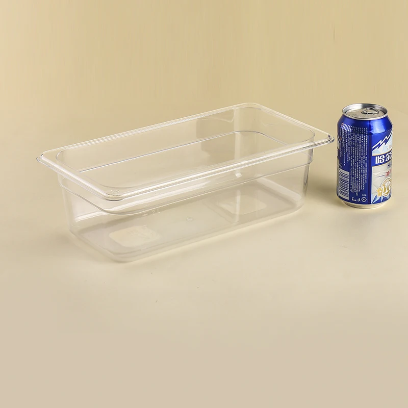 1/3 Size 4 Inches Deep Clear Food Service Products Plastic Freezer-Safe with Lids Hotel Pans for Fruits Vegetables Beans Corns