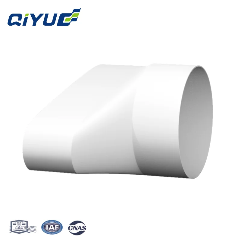 Qiyue High Quality  Manufacturing  White ABS 132mm*30mm-90mm Straight Through Square Rounding for Air Duct System