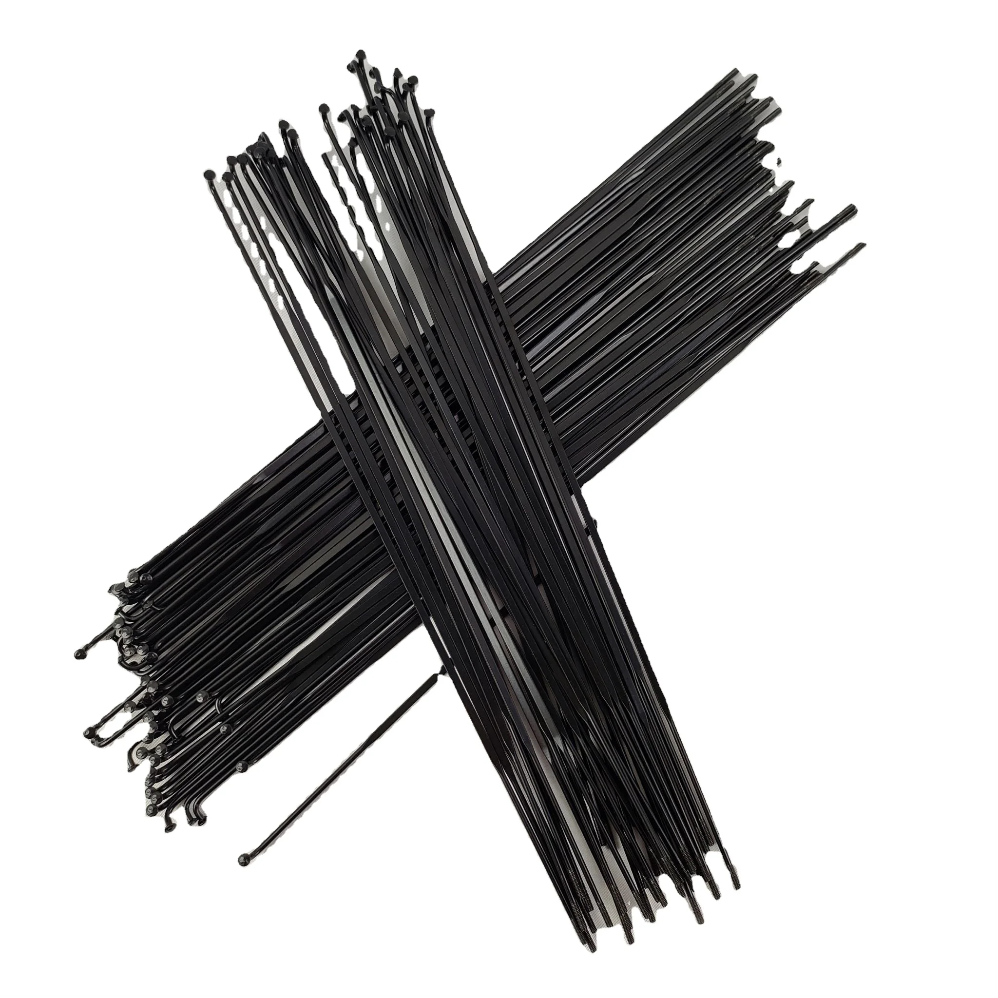 OEM/ODM Factory Explosive Models 14G C45 Steel ED Black Flat Bike Spokes with Machine Nipple Use for MTB,Road  Bicycle Wheel/Rim