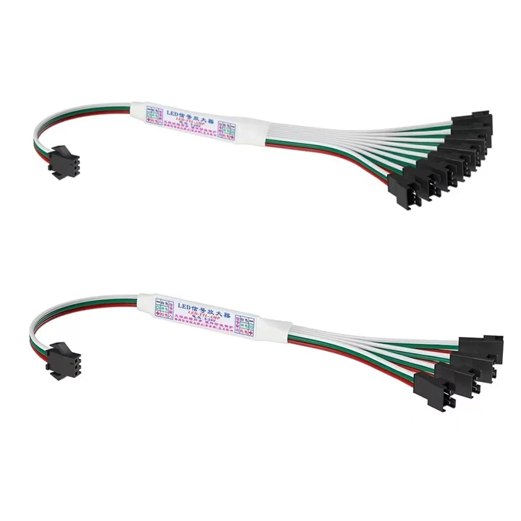 1to4 / 1to8 TTL Mini Signal Amplifier Repeater 1 To 4 or 8 Ports 3 Pin 4 Pin WS2812B WS2811 SK6812 RGBIC Addressable LED Strip