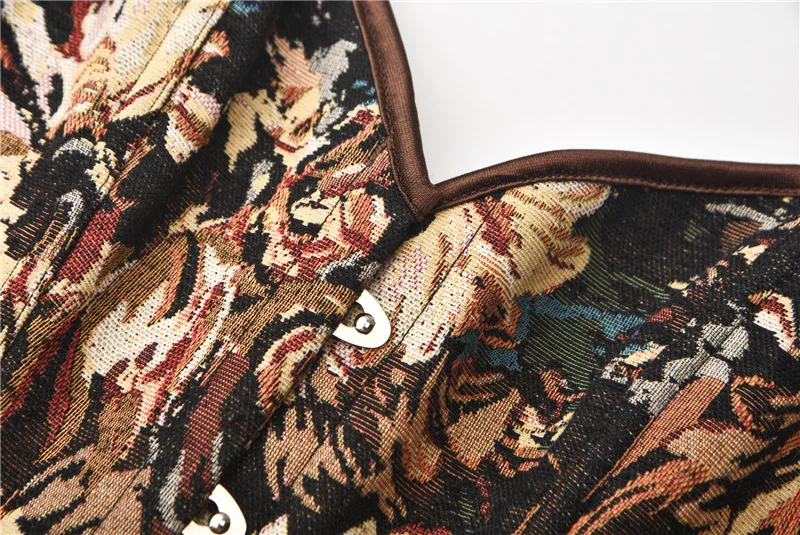 OUDINA New Oil Painting Style Corset Strappy Bone Chest Waist Trainer Femme Corset For Women Corset Top