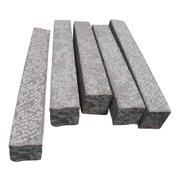 Road building sidewalk light grey granite kerb