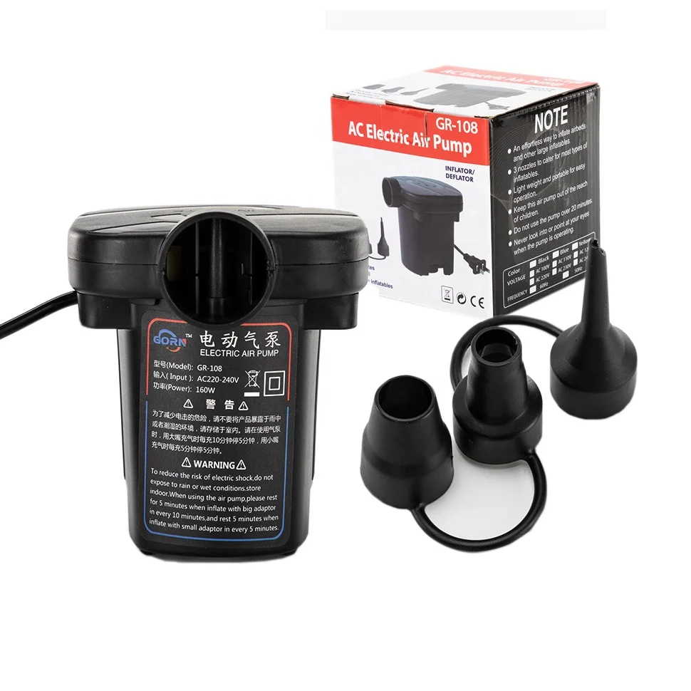 Electric AC Air Pump, 2 in 1 Inflator/Deflator, Air Mattress Pump or Inflatable Air Mattress Bed Pool Raft Toys