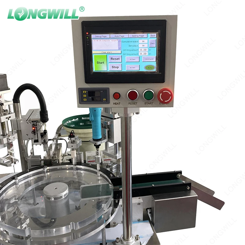 Small Business Heating Adjusted Automatic 10ml Small Bottle Thick Oil Gummy Liquid Filling Capping Machine With PLC control