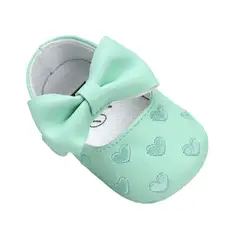 Wholesale Embroidered Baby Dress Shoes Heart Soft bottom anti-slip baby shoes girl Cute bow new born baby shoes