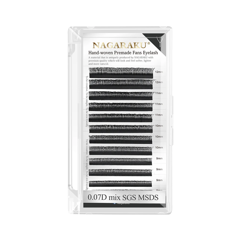 NAGARAKU 6D W Shape Eyelash Extensions Volume Pre-made Fans False Eyelashes Split Tips W shape